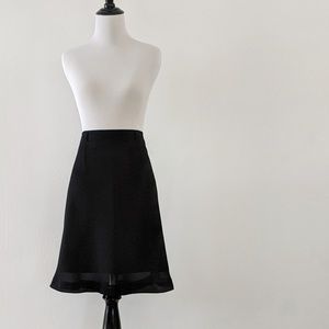 Chiffon Black Midi Skirt S